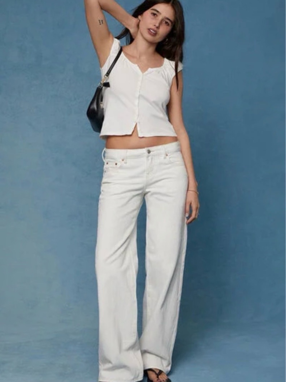 NWT PacSun, Zoe low rise girlfriend jeans white, size 23, white